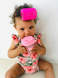 Leopard Print Babychino Cup 120ml with Straw